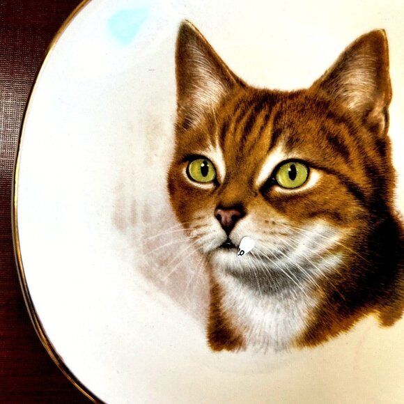 Weatherby Hanley England Royal Falcon Ware Cat Trinket Dish Plate Vintage - Picture 3 of 7